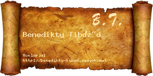 Benedikty Tibád névjegykártya